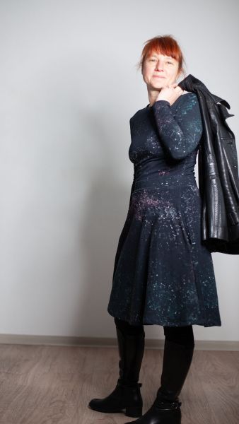 Pinseltupfer - cosmic space - Bio-Sweat - angeraut - extrabreit