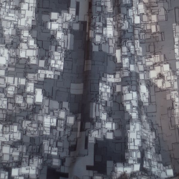 Pixelized - grau - Bio-Sommersweat - 2,40 m RESTSTÜCK