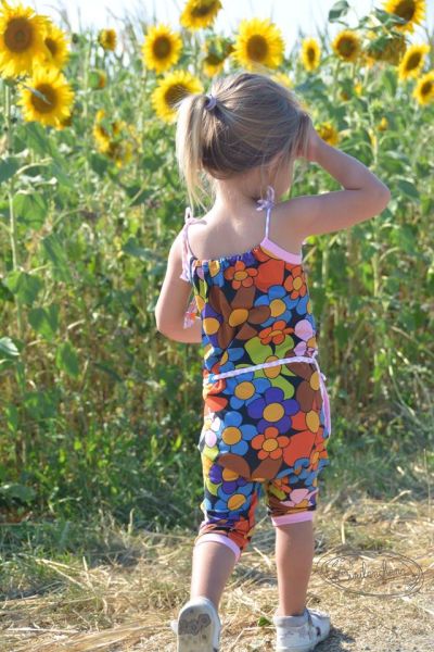 PolyBlossom - schwarz - bunt - Bio-Sommersweat - 0,8 m RESTSTÜCK
