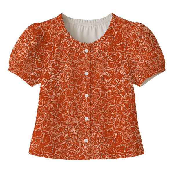 MagicBlossom - orangerot - Bio Popeline - 100 % CO