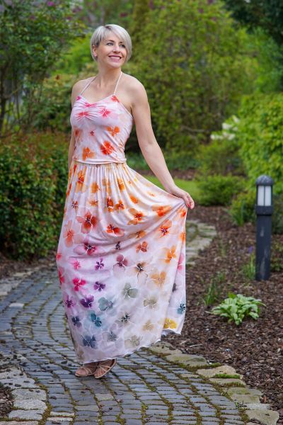 RainbowBlossom BIG - energy - Modaljersey - A/B-Ware - 2,65 m RESTSTÜCK