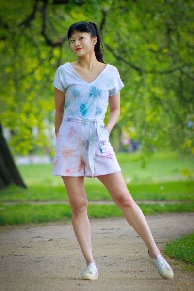 RainbowBlossom BIG - pastel - Bio-Jersey - 1,30 m RESTSTÜCK