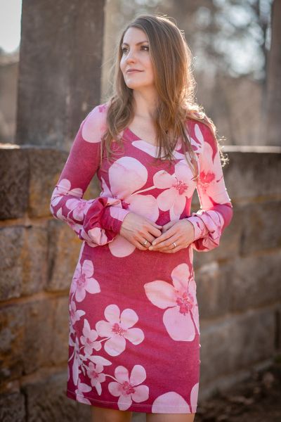 SoftBlossom - mono fuchsia - Bio-Jersey - 1,25 m RESTSTÜCK