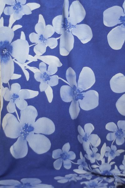 SoftBlossom - mono kobaltblau - Bio-Jersey - 1,00 m RESTSTÜCK