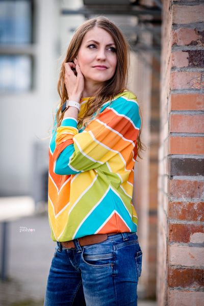 SpringStripes - türkis - Bio-Jersey