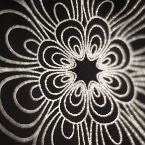 Starflowers - schwarz / silber Glitzer Metallicprint - Sweat angeraut
