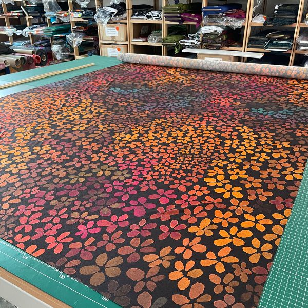 ColorBlossom BIG - trouble orange - Viskose-Jersey - limitierte Sonderedition - 1,85 m RESTSTÜCK