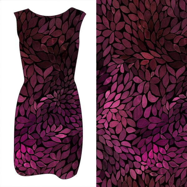 ColorLeaves - cool berry - Viskose-Jersey - VORBESTELLUNG
