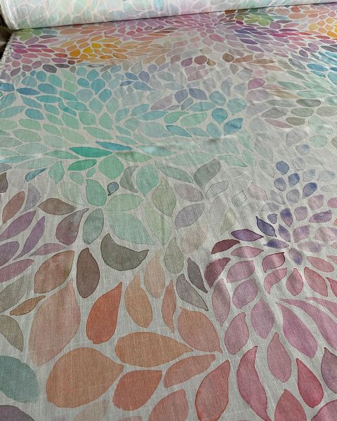 ColorLeaves - sweet aquarell - Viskose-Webware - 2,70 m RESTSTÜCK