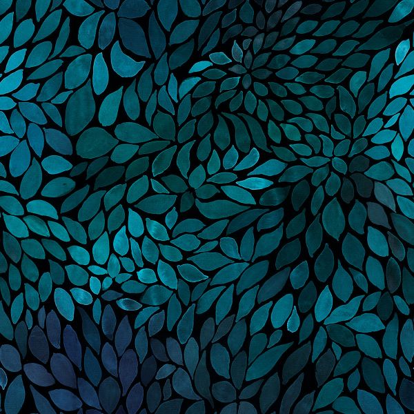 ColorLeaves - ocean blue - Viskose-Jersey - VORBESTELLUNG