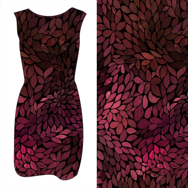 ColorLeaves - warm berry - Viskose-Jersey - VORBESTELLUNG
