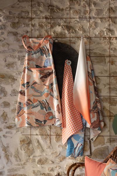 Recyceltes Geschirrtuch Dori Pêche 50 X 70 - pfirsich