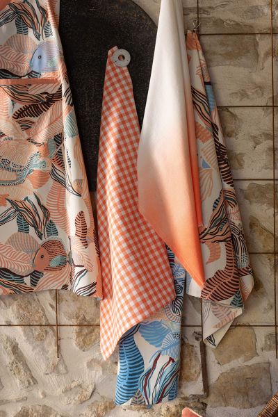 Recyceltes Geschirrtuch Yuna Sable 50 X 70 - blau gestreift