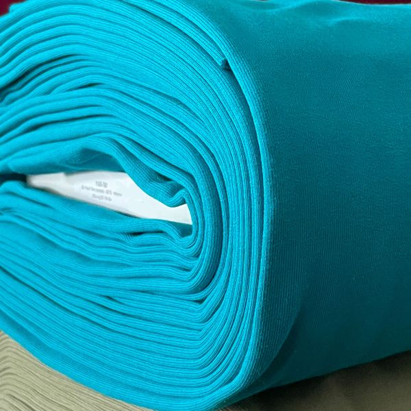 Bio-Sweat - angeraut - hellpetrol - ca. 250 g/m2 - 3,30 m RESTSTÜCK