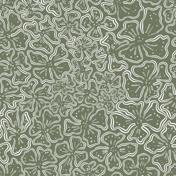 MagicBlossom - oliv - Viskose-Jersey - 1,55 m RESTSTÜCK