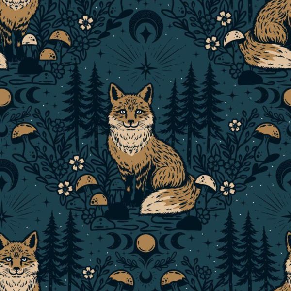 Moon Fox - dark petrol - Bio-Sommersweat