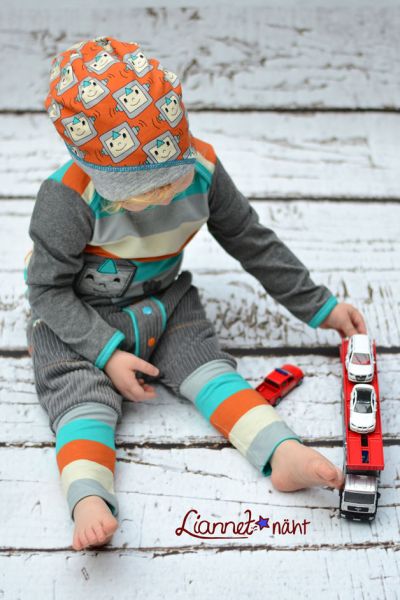 Kuschelfreunde - Roboter - orange - Bio-Sweat - angeraut - 0,50 m RESTSTÜCK