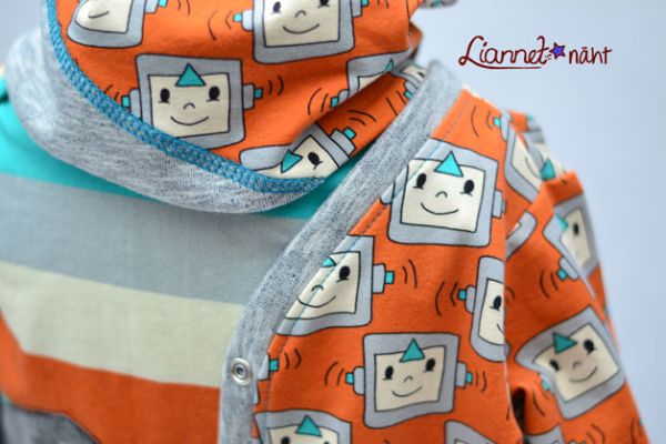 Kuschelfreunde - Roboter - orange - Bio-Sweat - angeraut - 0,50 m RESTSTÜCK