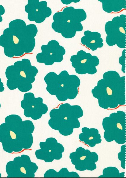 Like a Flower - Teal - Viskose Twill