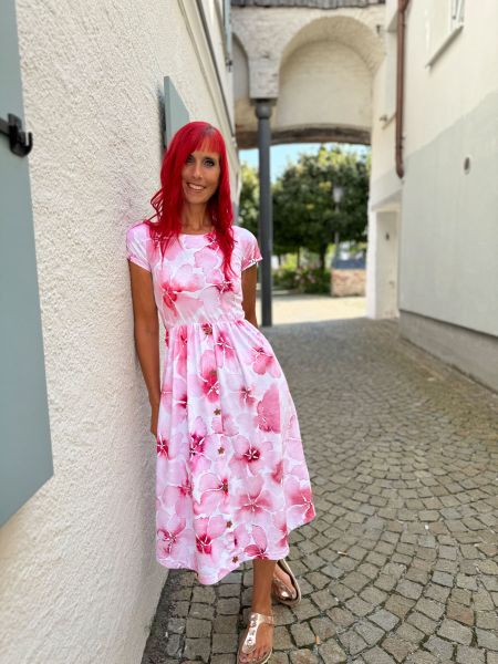 AquarellBlossom BIG - beere - Bio-Jersey - 1,15 m RESTSTÜCK