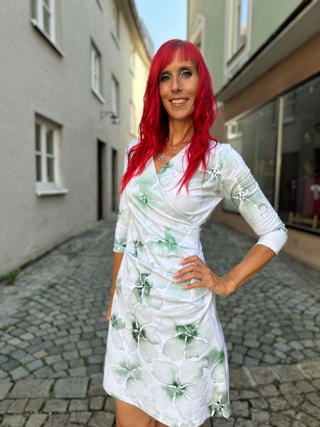 AquarellBlossom BIG - grün - Bio-Jersey - 1,70 m RESTSTÜCK