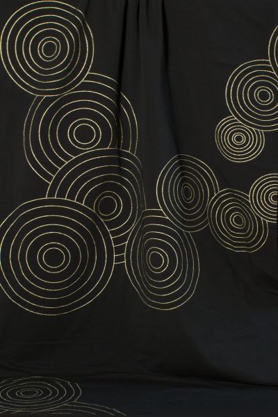 ArtDeco - schwarz / champagner Glitzer Metallicprint - Bio-Sommersweat - A/B-Ware