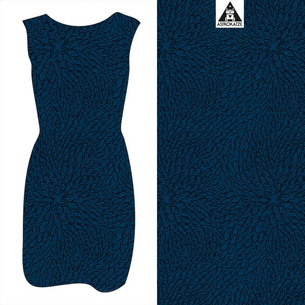 Blätterschwof - blau - Viskose-Jersey - VORBESTELLUNG