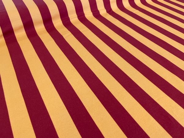 Blockstreifen - Längsstreifen - bordeaux / gelb - Bio-jersey - Sonderposten - 2,00 m RESTSTÜCK