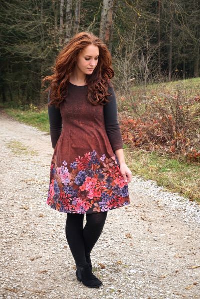 BlossomLove - cognac - Bio-Sommersweat - 0,80 m RESTSTÜCK
