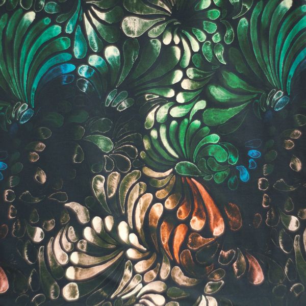 ColorDrops BIG - dark - wild style - grün / braun - Bio-Sommersweat - 1,05 m RESTSTÜCK