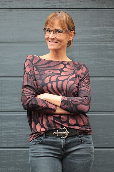 ColorDrops MAXI - dark mono rosenholz - Modal-Sommersweat 280 g/m2 - PRE-ORDER - BITTE LESEN
