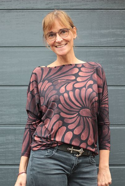 ColorDrops MAXI - dark mono rosenholz - Modal-Sommersweat 280 g/m2 - PRE-ORDER - BITTE LESEN