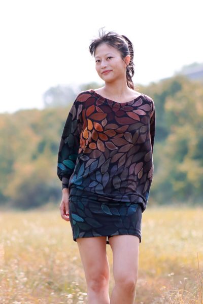 ColorLeaves - mystic autumn - Viskose Webware - 2,65 m RESTSTÜCK