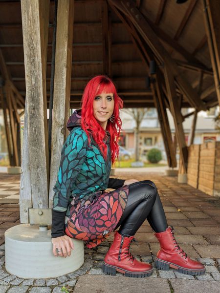 ColorLeaves - warm energy - Bio-Sweat - angeraut - extrabreit - 1,00 m RESTSTÜCK