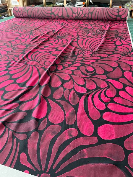 ColorDrops MAXI - dark mono rosenrot - Viskose Webware