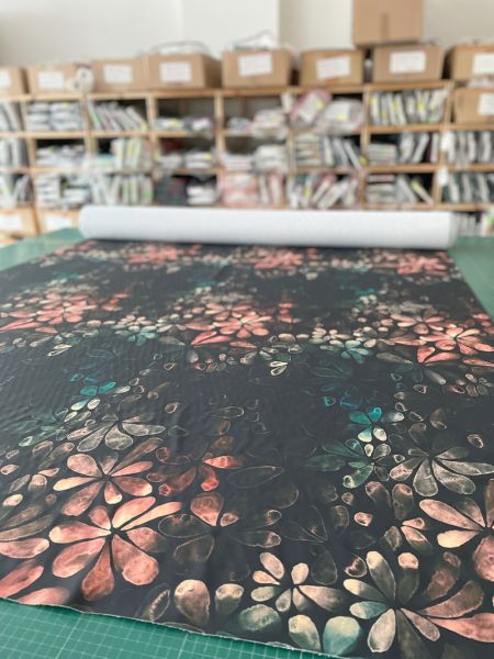 ColorFlowers - old painting - SOFTSHELL - 1,90 m RESTSTÜCK