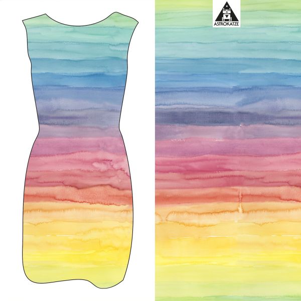 ColorStripes BIG - rainbow - Bio-Sommersweat 290 g/m2 - 2,05 m RESTSTÜCK