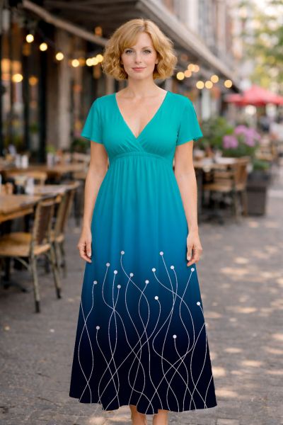 CosmicBlossom FUN - gradientblue - Viskose-Jersey - VORBESTELLUNG