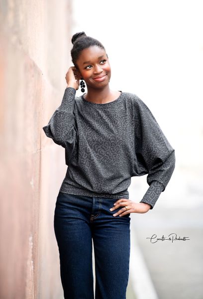 Fantasy Animal Print MINI - mono grau - Bio-Jersey - VORBESTELLUNG