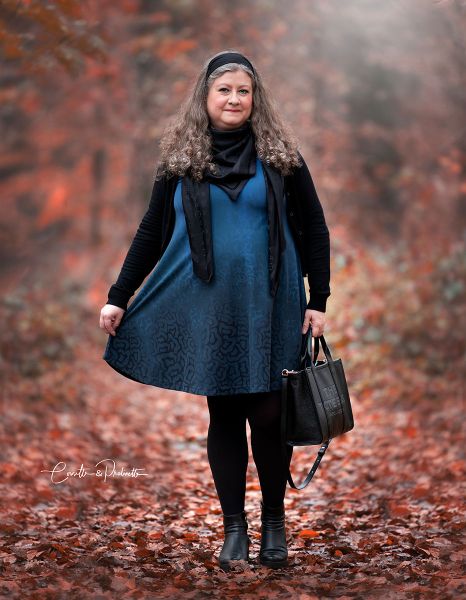 Fantasy Animal Gradient - blau - Bio-Jersey - VORBESTELLUNG