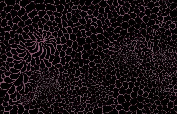 FantasyDrops - schwarz / mauve - Bio-Sommersweat 230 g/m2 - 0,90 m RESTSTÜCK