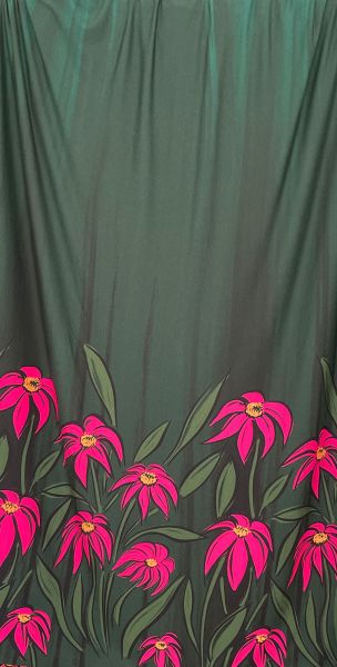 FlowerBreeze - dunkelgrün / pink - Viskosejersey