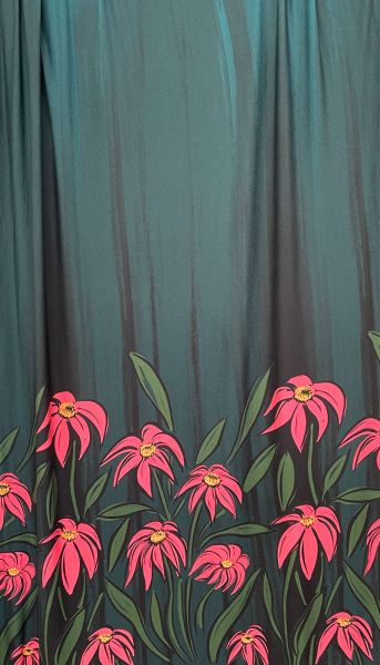 FlowerBreeze - petrol / flamingo - Viskosejersey - 1,00 m RESTSTÜCK