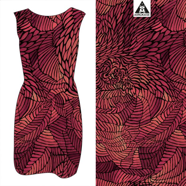Fossilia - burned red - Viskose Webware - VORBESTELLUNG