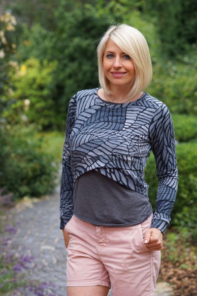 Fossilia - graphit - Bio-SOMMERSWEAT - 1,65 m RESTSTÜCK
