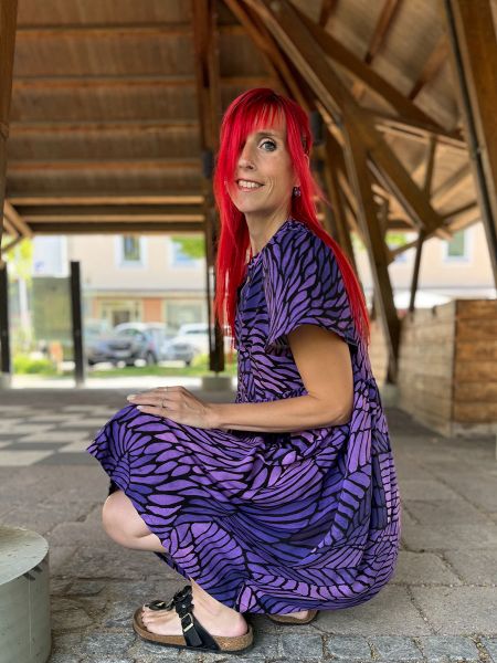 Fossilia - violett - Viskose Webware