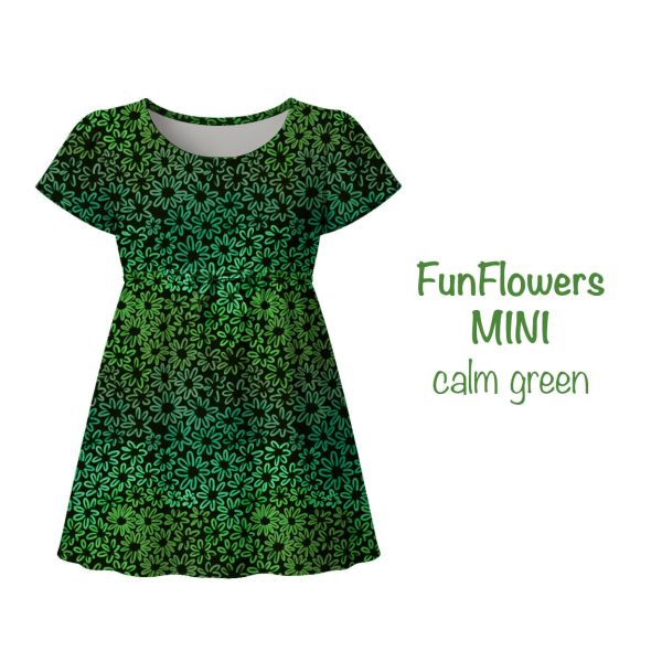 FunFlowers MINI - calm green - Bio-Jersey - 0,95 m RESTSTÜCK