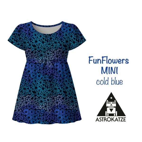 FunFlowers MINI - cold blue - Bio-Jersey - VORBESTELLUNG