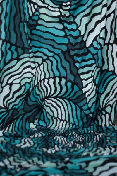 Gravitation MAXI dark - aqua / türkis - Viskose Webware - VORBESTELLUNG