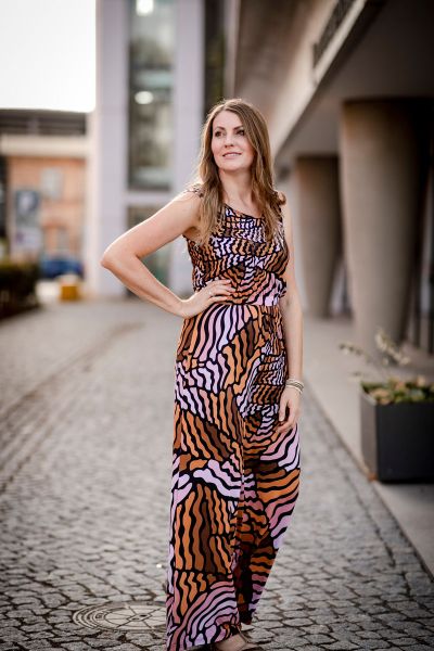 Gravitation MAXI dark - rose / braun - Viskose Webware - VORBESTELLUNG